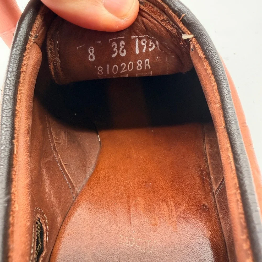Allen Edmonds Wilbert Derby Mens 8 3E Brown Leather Split Toe Comfort Shoes 1951